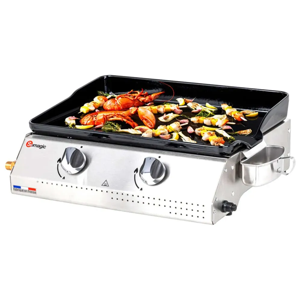 Illustration numéro 3 du produit Plancha à gaz Vera 200 avec cuve en inox - Somagic