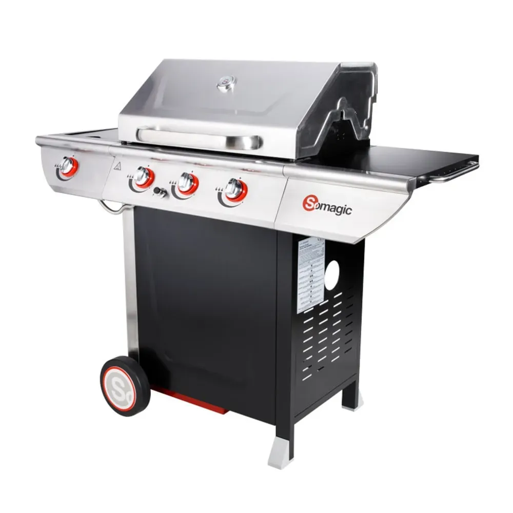 Illustration numéro 3 du produit Barbecue au gaz 3 brûleurs en acier noir et gris