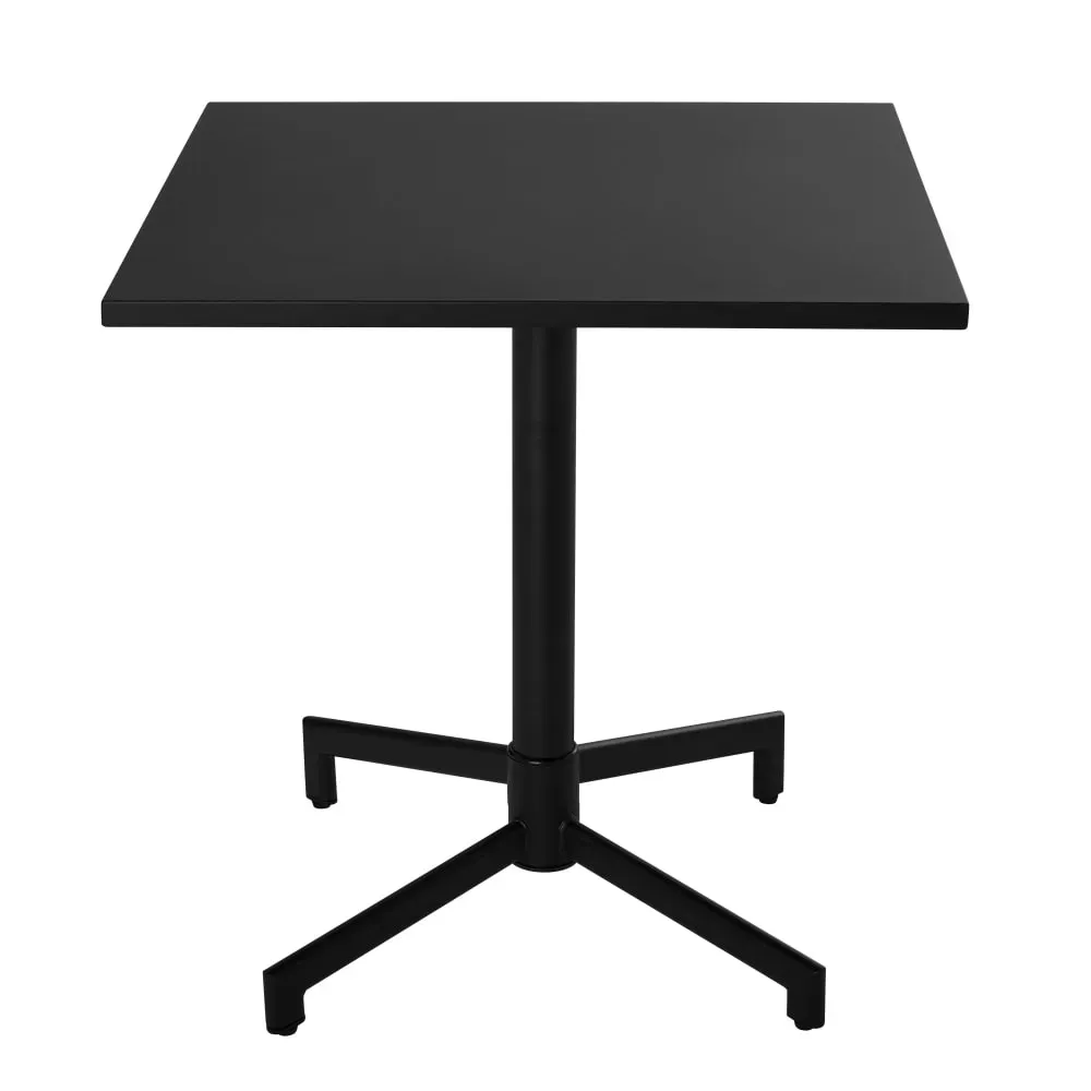 Illustration numéro 3 du produit Ensemble table 70 cm et 2 chaises de jardin en métal noir