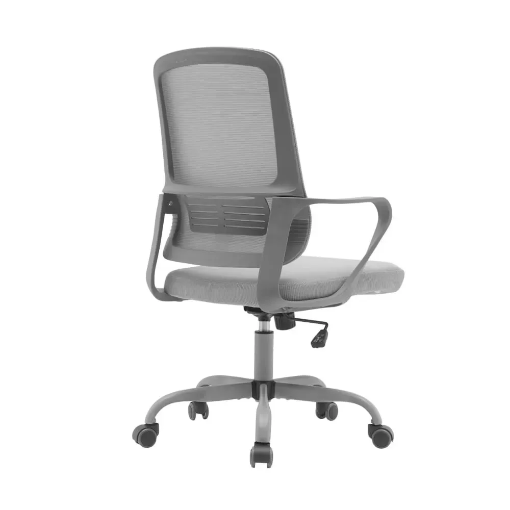 Illustration numéro 3 du produit Chaise de bureau réglable en hauteur tissu et maille gris 109x59x56 cm