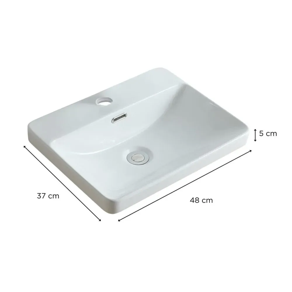 Illustration numéro 3 du produit Vasque à encastrer 48x37cm  + robinet + bonde