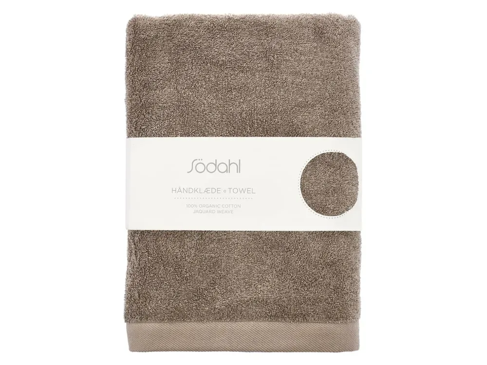 Illustration numéro 3 du produit Serviette en coton bio taupe 70x140 cm