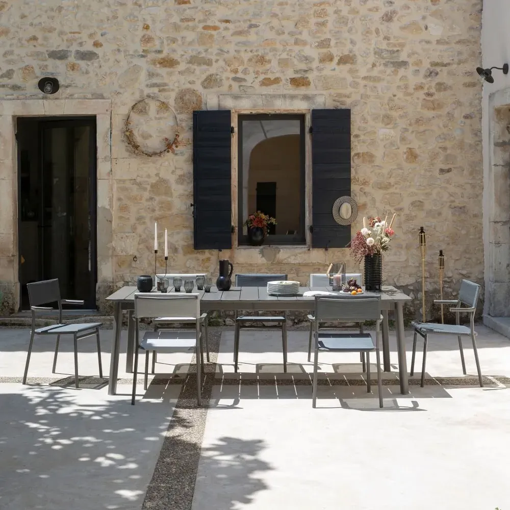 Illustration numéro 3 du produit Fauteuil de jardin en acier gris L49xl58xH85