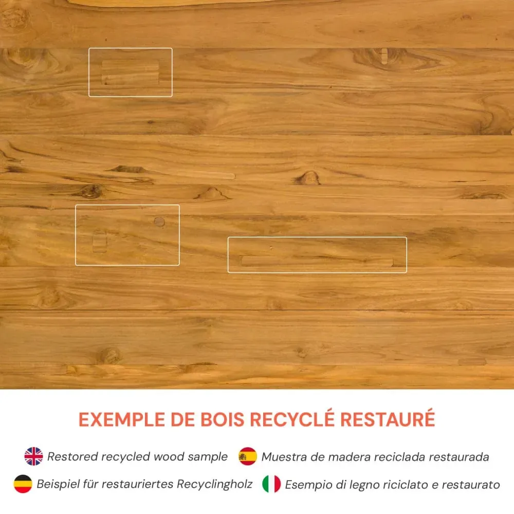 Illustration numéro 3 du produit Table de jardin ovale en bois de teck recyclé 10 personnes