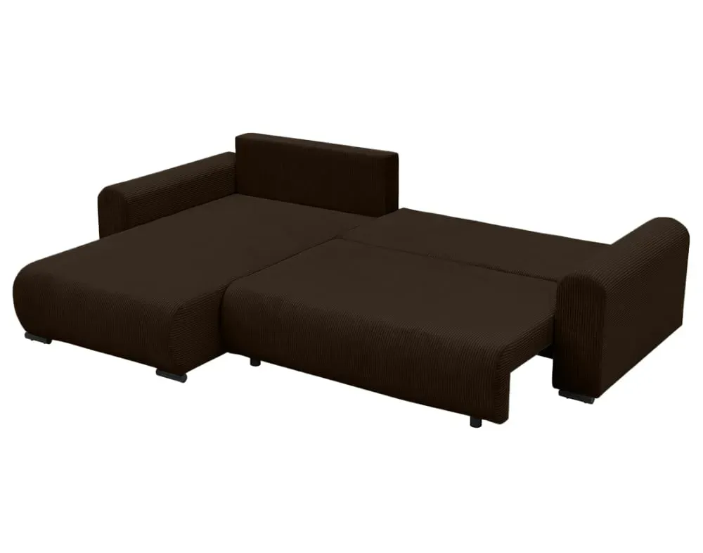 Illustration numéro 3 du produit Canapé d'angle réversible convertible 4 places en velours côtelé