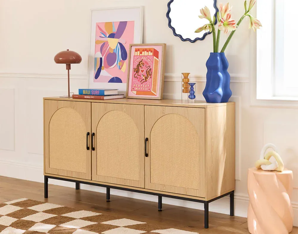 Illustration numéro 3 du produit Buffet bas contemporain 150 cm bois / noir