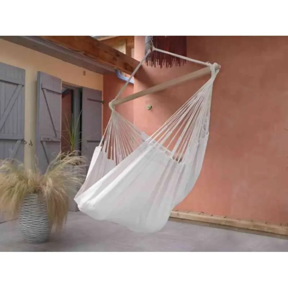 Illustration numéro 3 du produit Hamac chaise XXL en coton écru