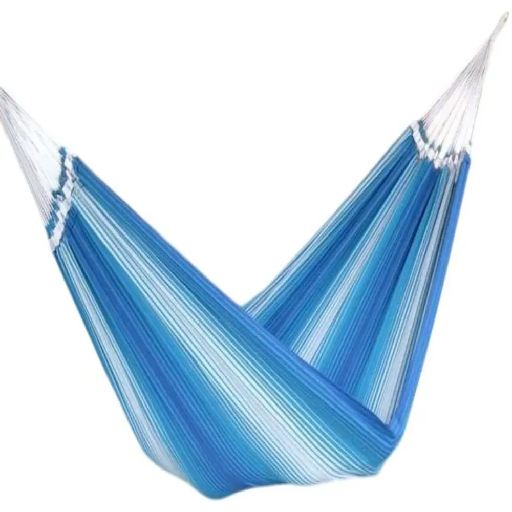 Illustration numéro 3 du produit Hamac L en coton bleu et blanc