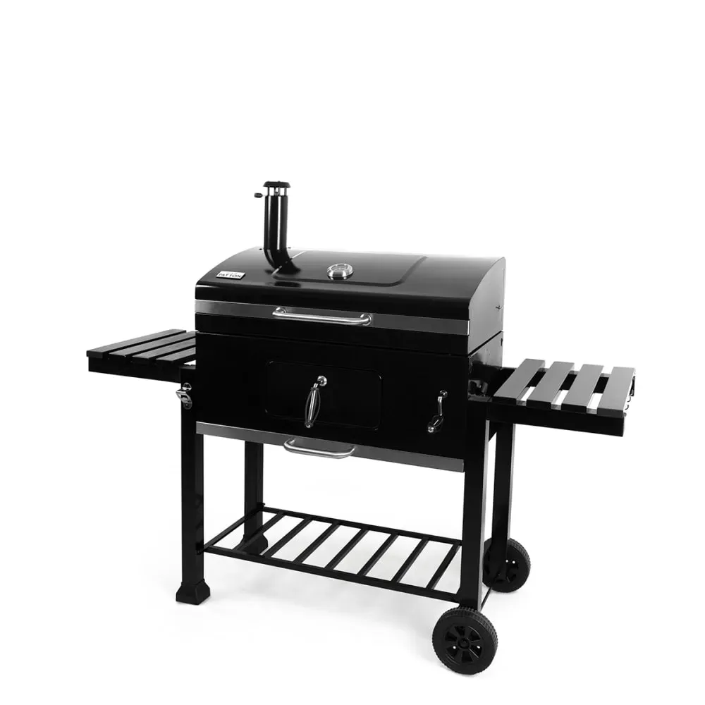 Illustration numéro 3 du produit Barbecue à charbon en acier émaillé noir, grille 77cm