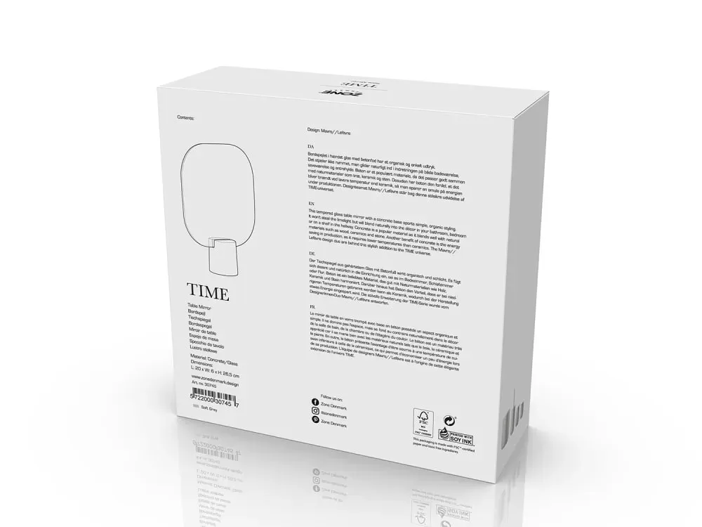 Illustration numéro 3 du produit Miroir de table béton gris clair