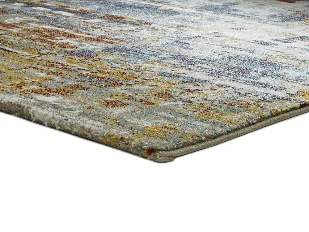 Illustration numéro 3 du produit Tapis abstrait gris/bleu/rouille 80x150 cm