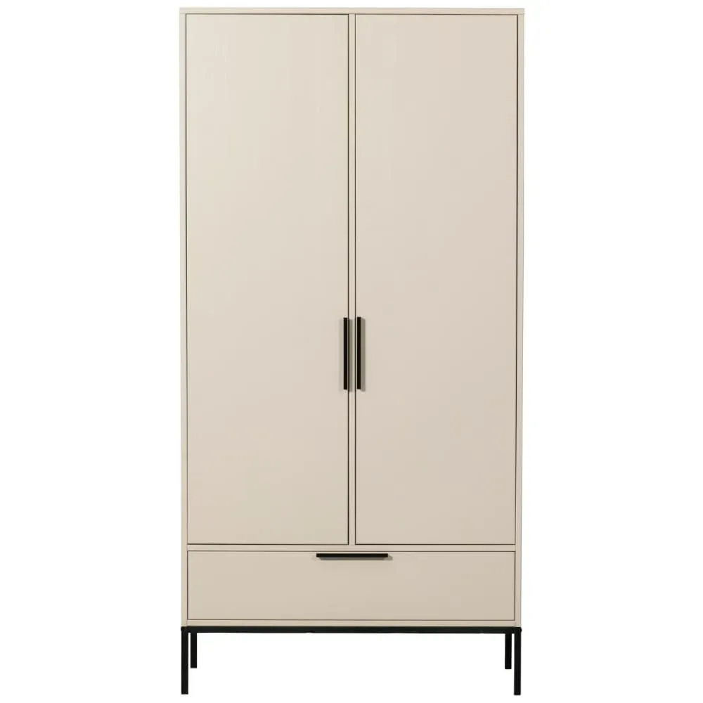 Illustration numéro 3 du produit Armoire 2 portes en pin beige