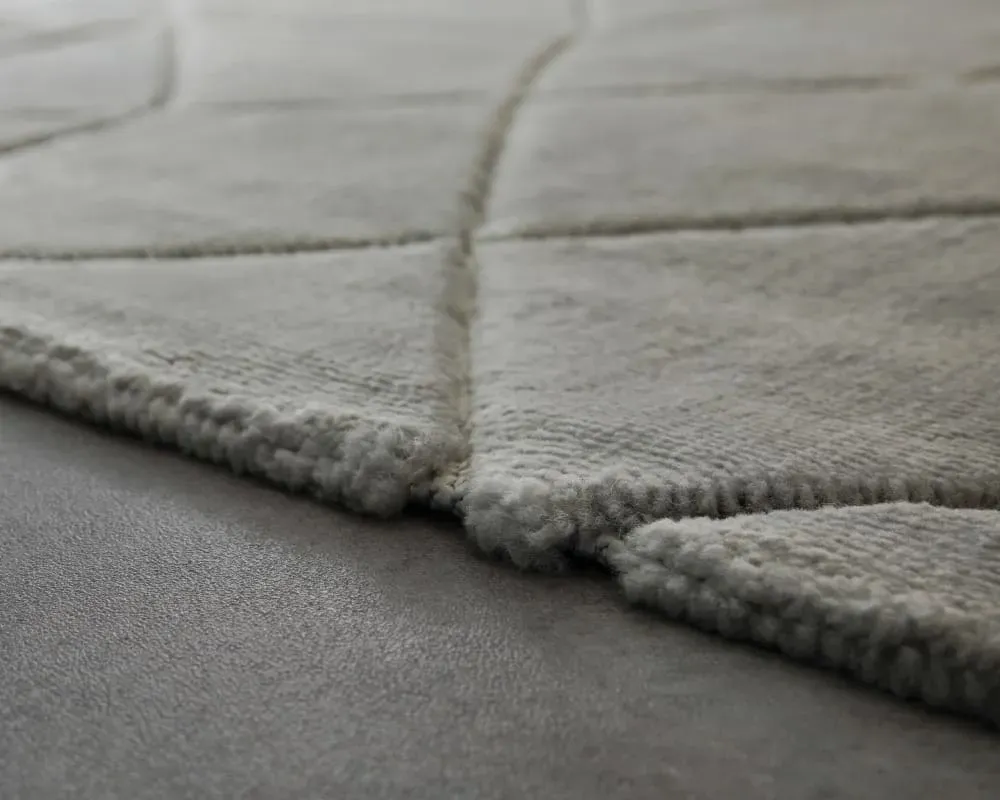 Illustration numéro 3 du produit Tapis à relief effet optique gris clair 160x230