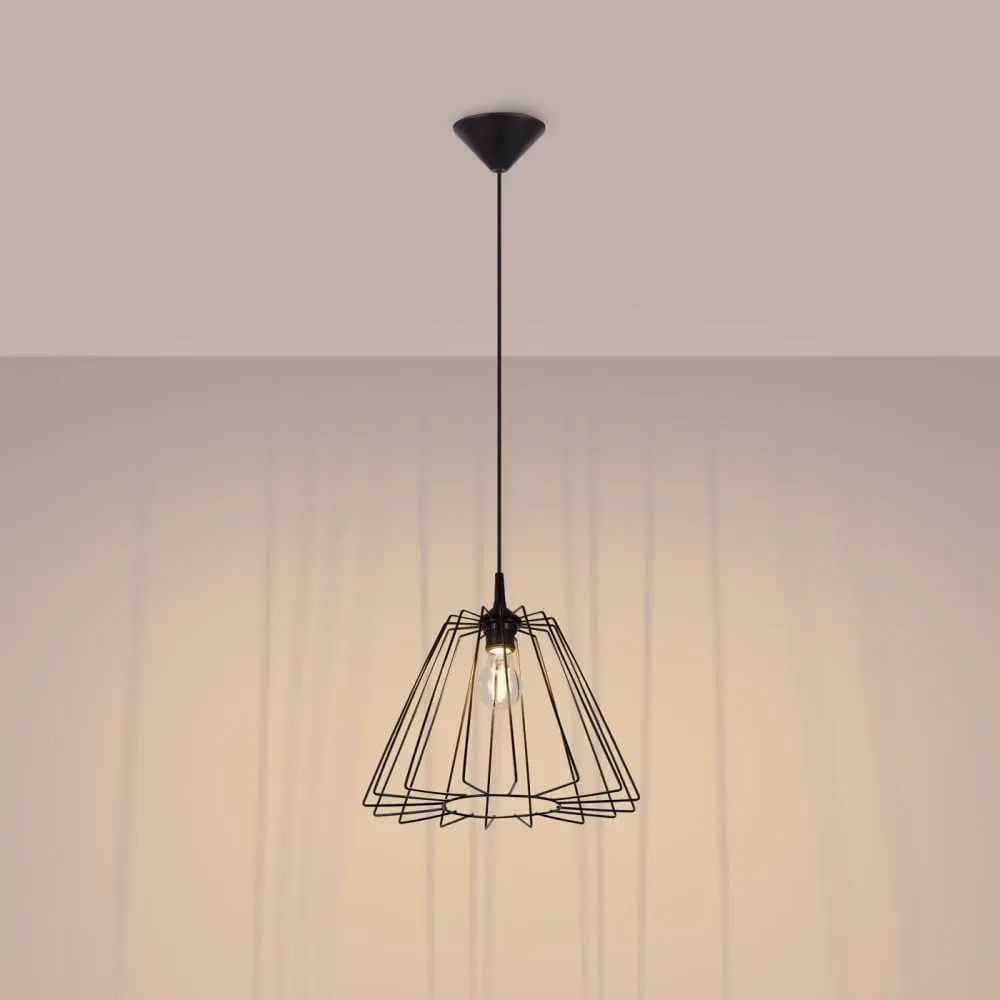 Illustration numéro 3 du produit Lampe à suspension acier noir H 91 cm