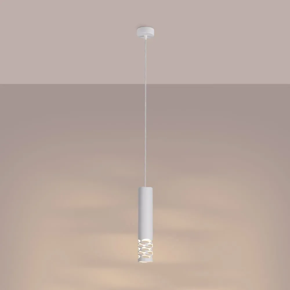 Illustration numéro 3 du produit Lampe à suspension acier blanc H 125 cm