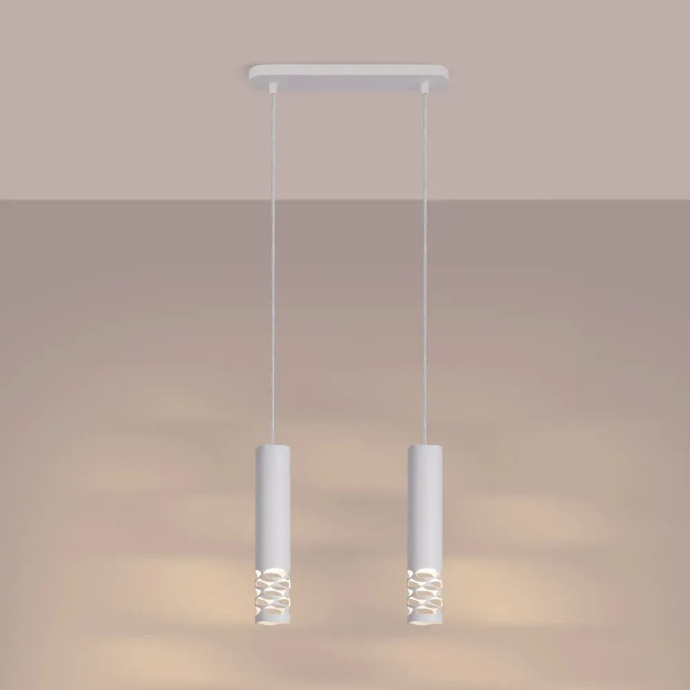 Illustration numéro 3 du produit Lampe à suspension acier blanc H 125 cm