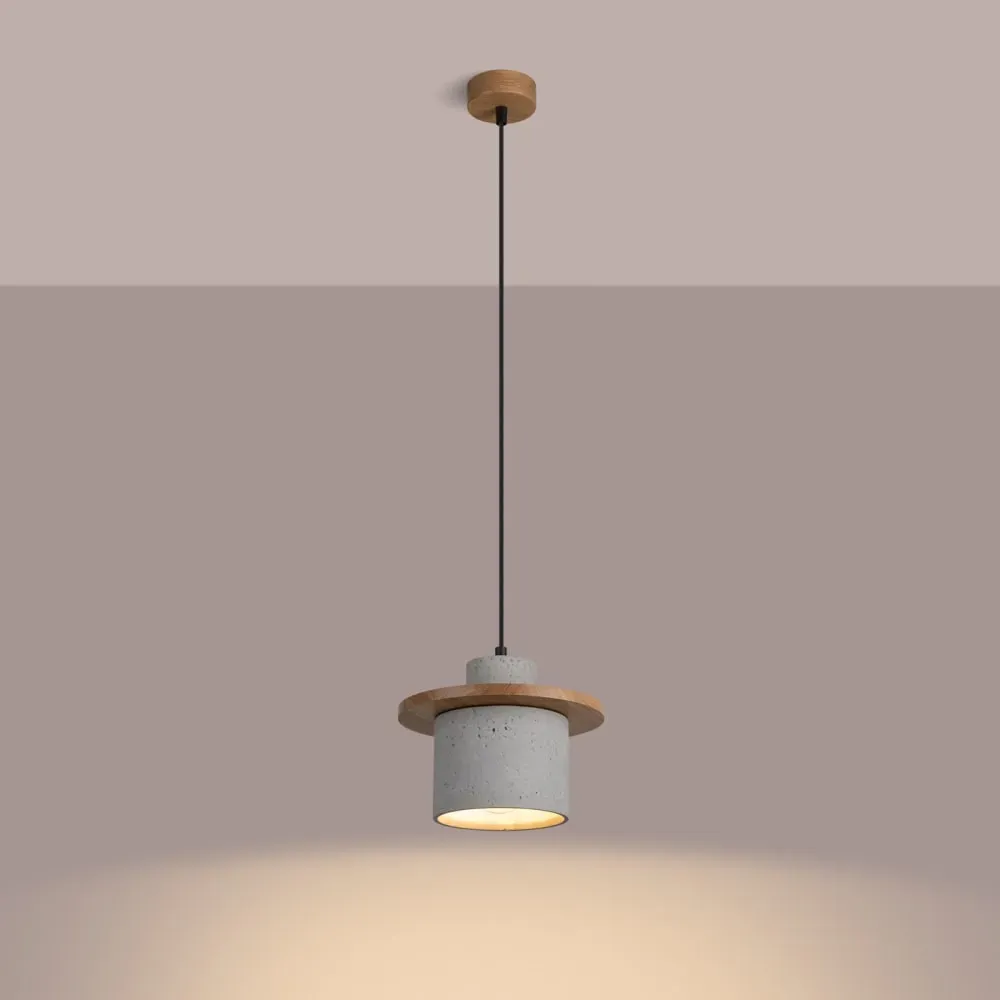 Illustration numéro 3 du produit Lampe à suspension béton gris H 125 cm