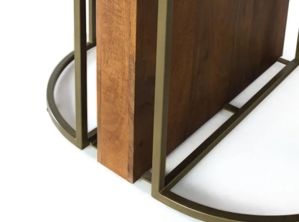 Illustration numéro 3 du produit Table à manger ronde en bois de manguier massif 150 cm