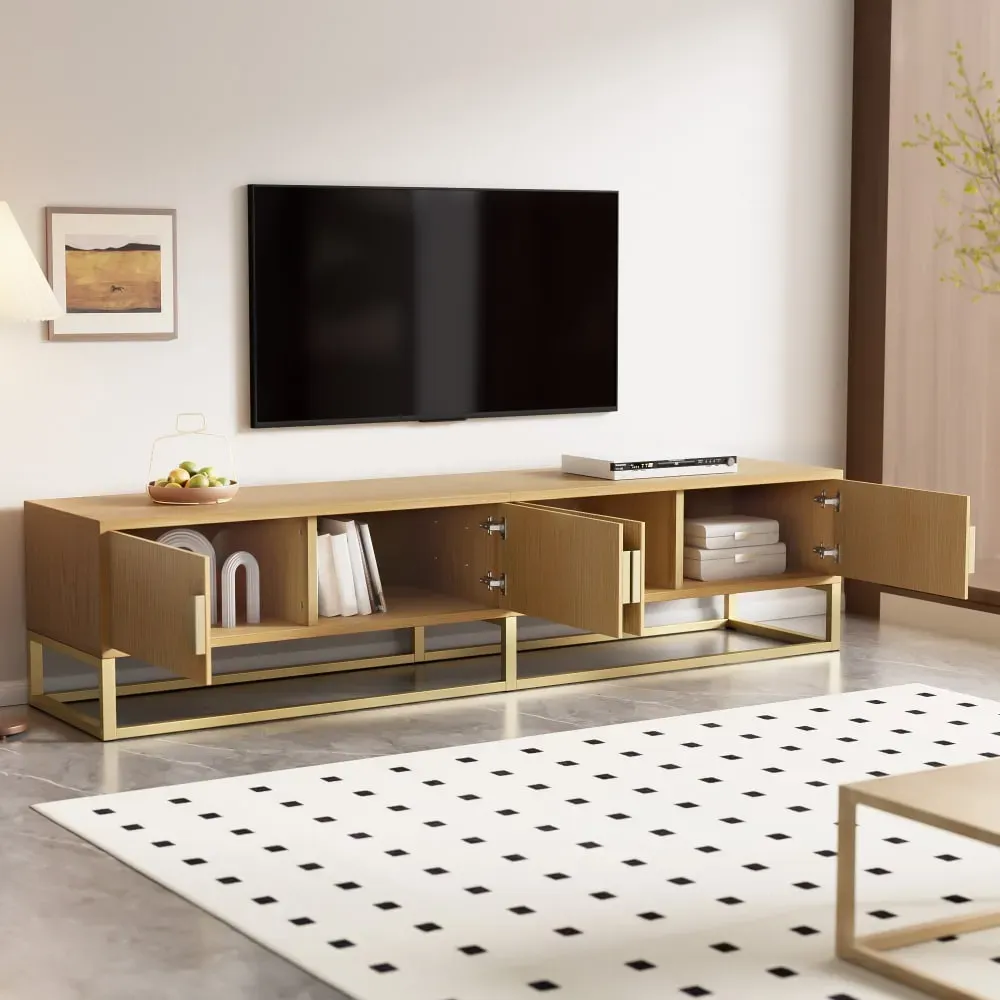 Illustration numéro 3 du produit Meuble TV 180 cm avec veinure de bois 4 portes