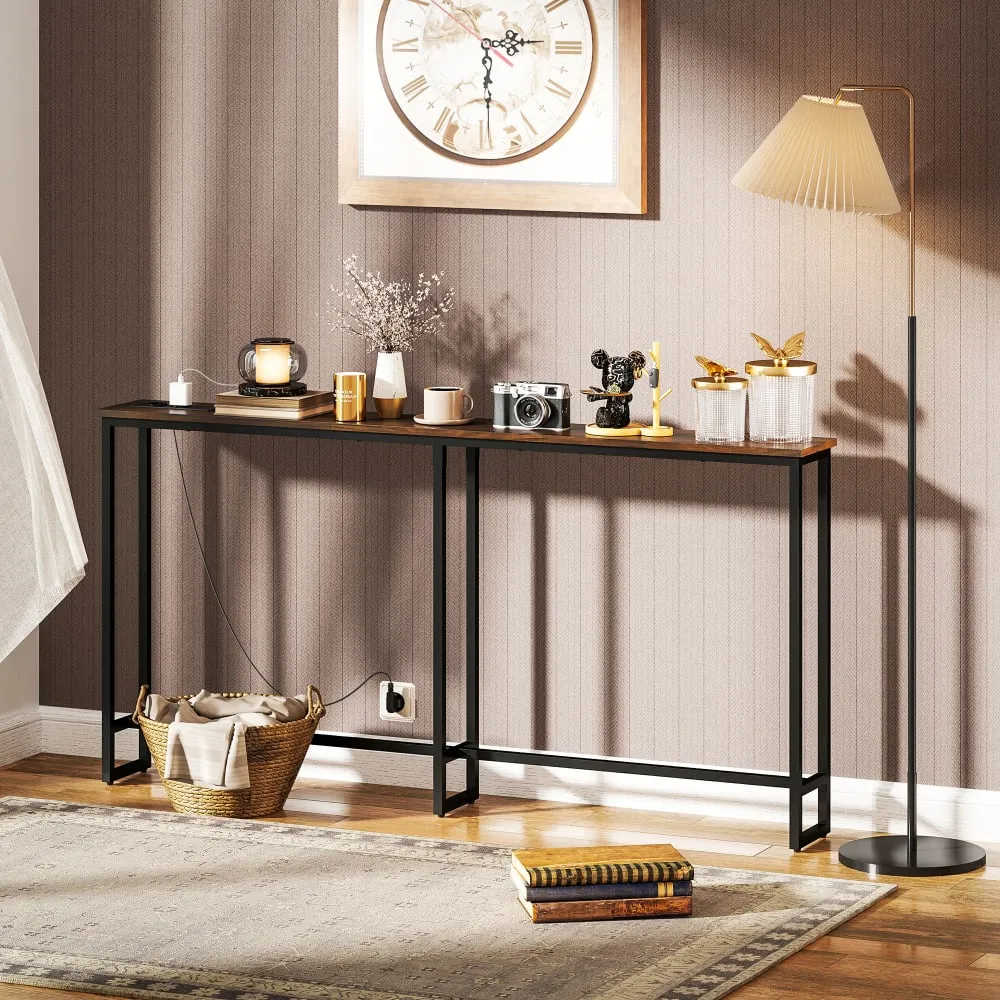 Illustration numéro 3 du produit Console meuble style industriel métal marron