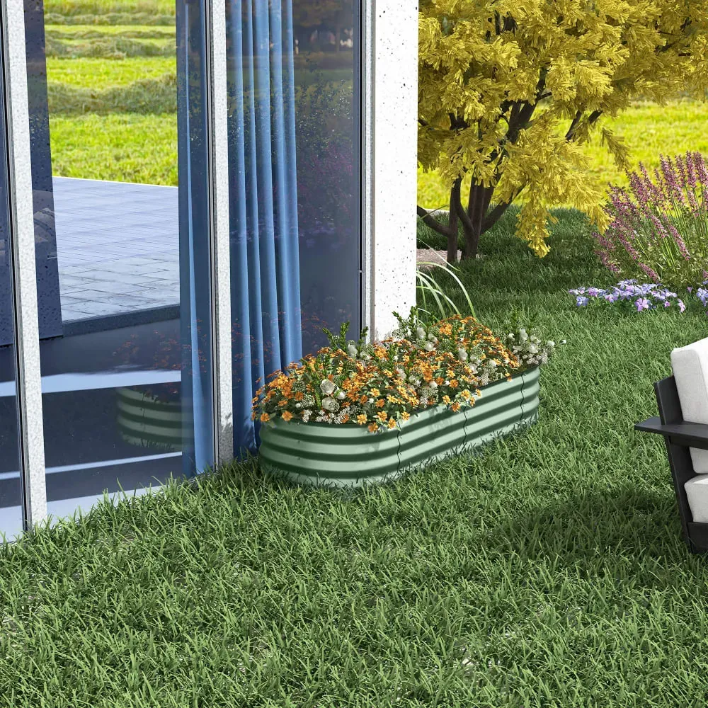 Illustration numéro 3 du produit Jardinière surélevée carré potager modulable en acier vert