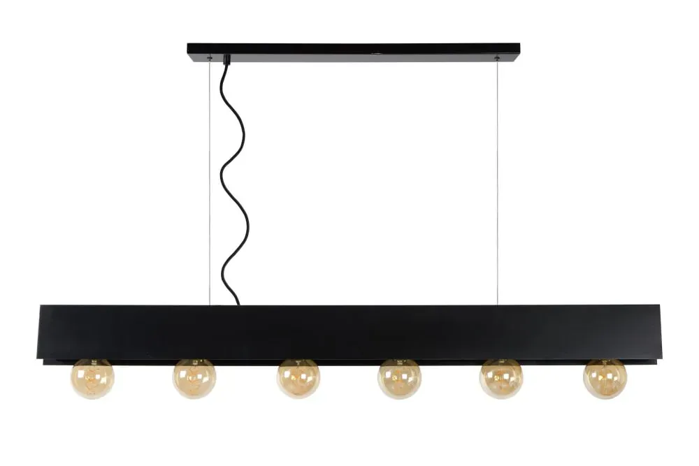 Illustration numéro 3 du produit Suspension métal 6 lumières noir