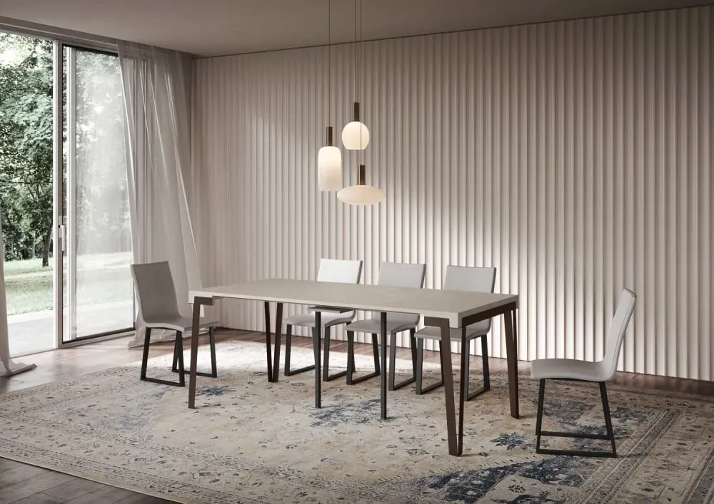 Illustration numéro 3 du produit Console extensible effet bois gris cachemire 90x40/300 cm