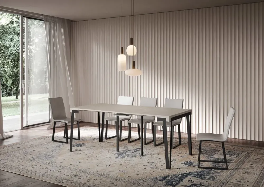 Illustration numéro 3 du produit Console extensible effet bois gris cachemire 90x40/196 cm