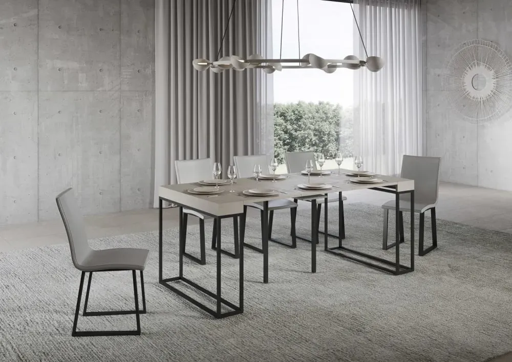 Illustration numéro 3 du produit Console extensible effet bois gris cachemire 90x40/300 cm