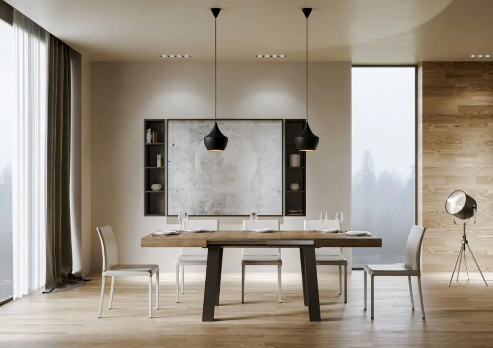 Illustration numéro 3 du produit Table extensible effet bois noyer 90x200/460 cm