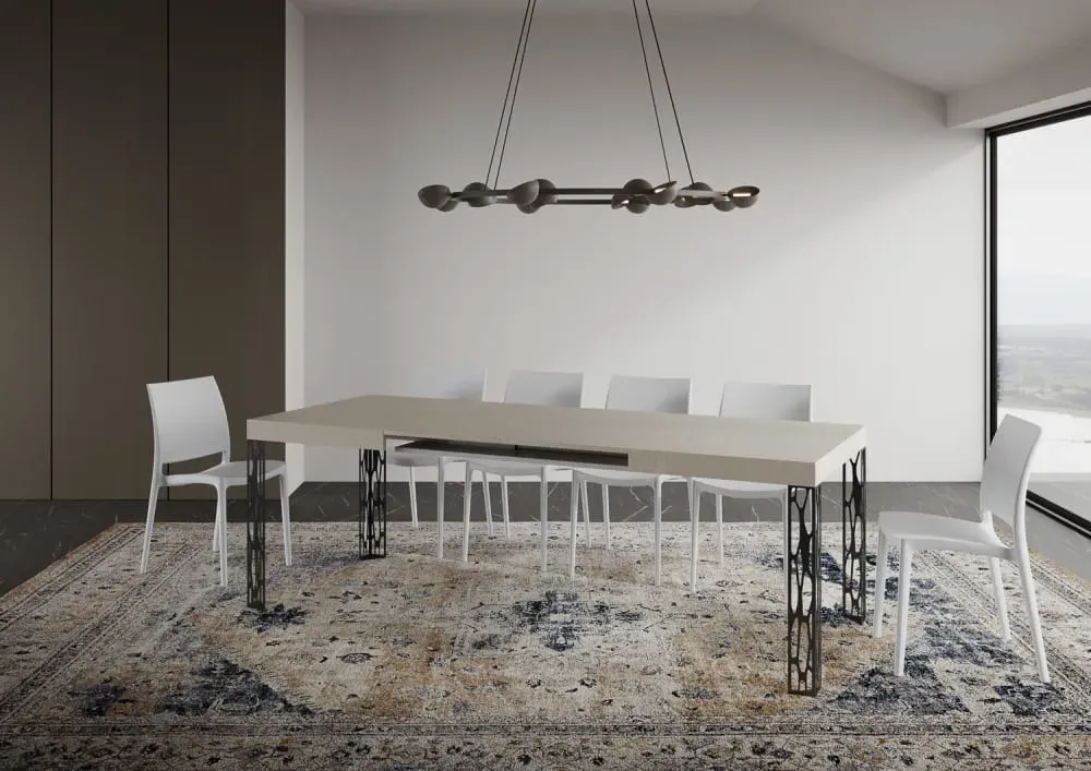 Illustration numéro 3 du produit Table extensible effet bois gris cachemire 90x120/224 cm