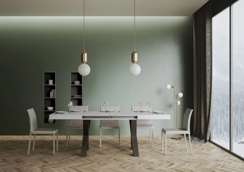 Illustration numéro 3 du produit Table extensible effet bois frêne blanc 90x130/234 cm
