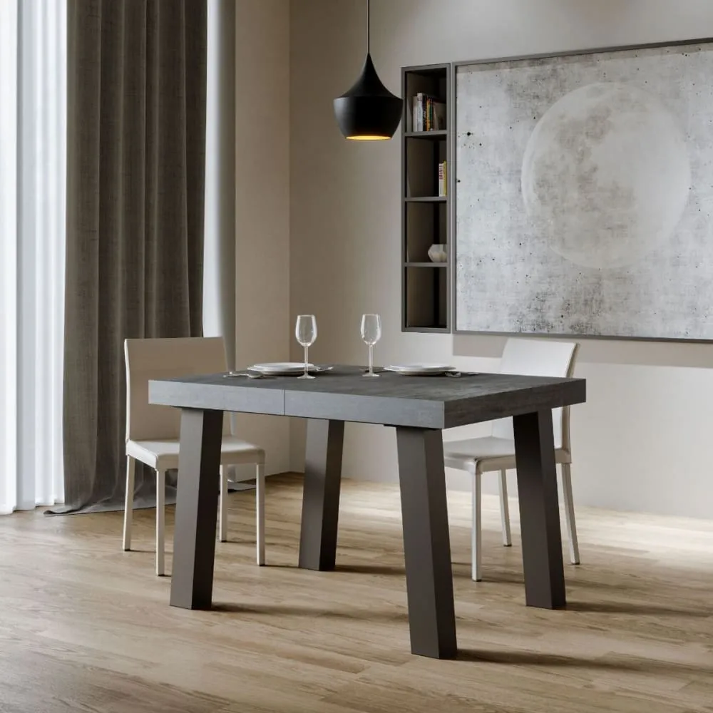 Illustration numéro 3 du produit Table extensible effet béton gris 90x130/234 cm