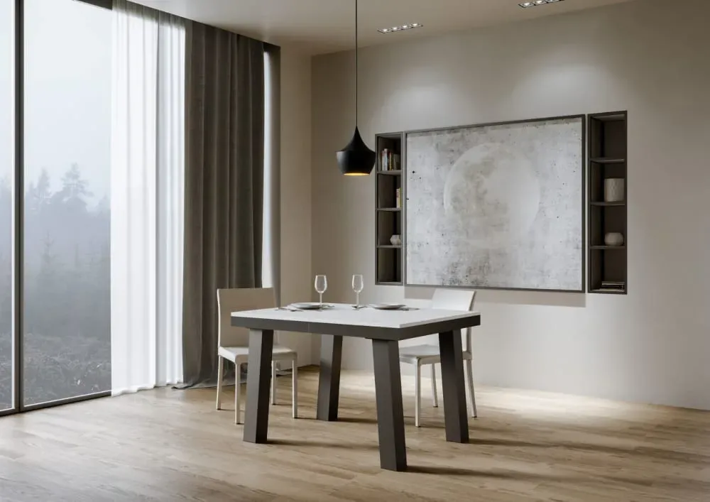 Illustration numéro 3 du produit Table extensible effet bois frêne blanc 90x120/380 cm