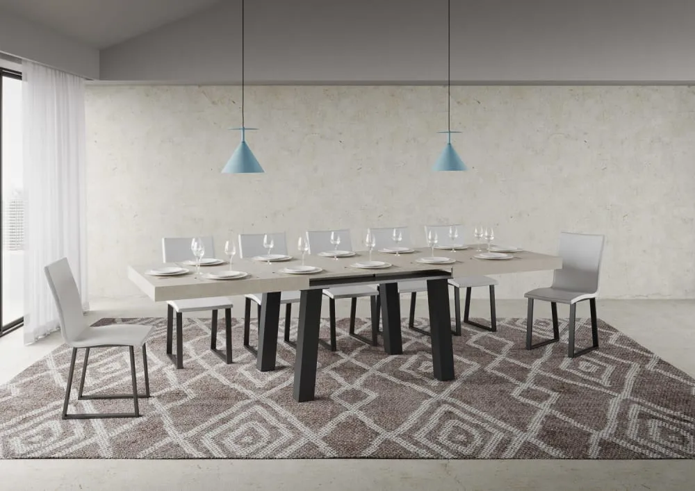 Illustration numéro 3 du produit Table extensible 90x200/304 cm effet bois cachemire