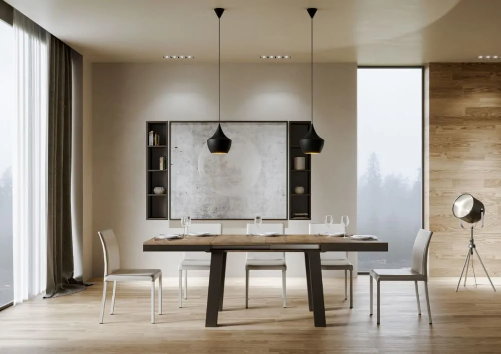 Illustration numéro 3 du produit Table extensible effet bois noyer 90x120/224 cm