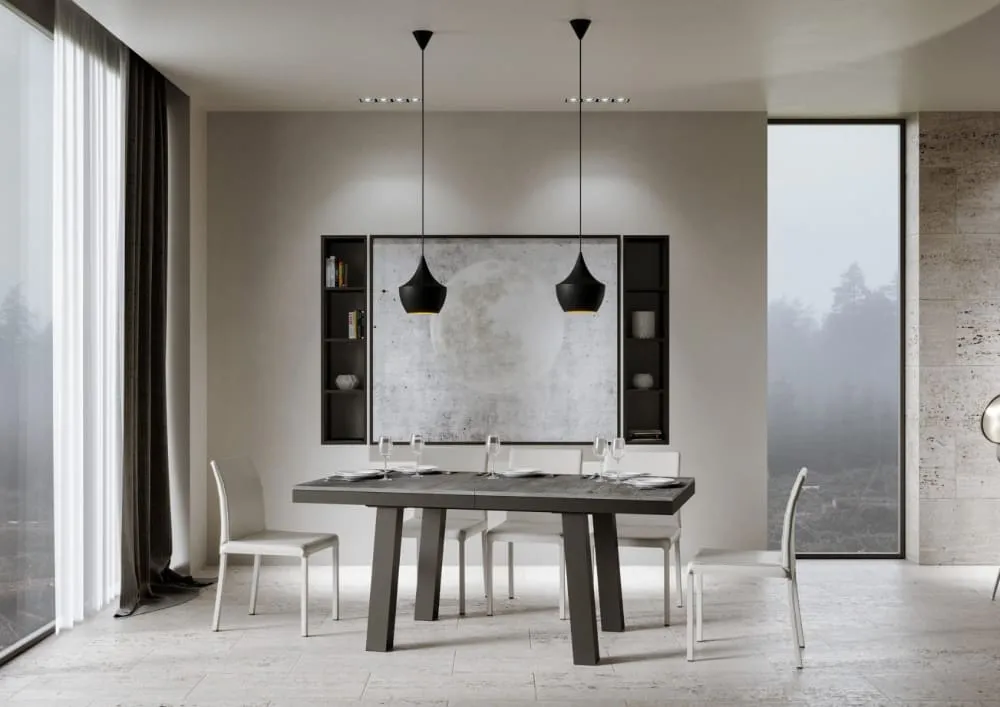 Illustration numéro 3 du produit Table extensible effet béton gris 90x180/440 cm