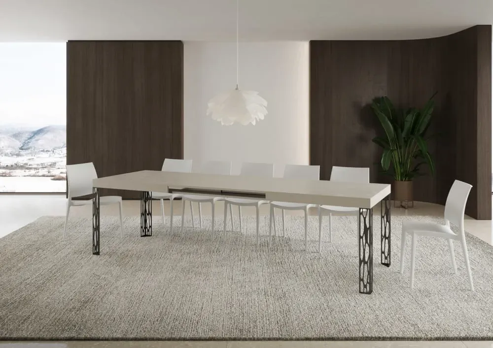 Illustration numéro 3 du produit Table extensible effet bois gris cachemire 80x160/244 cm