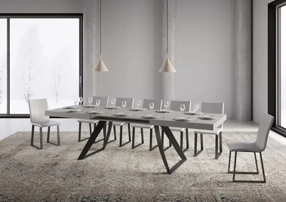 Illustration numéro 3 du produit Table extensible effet bois gris cachemire 90x160/420 cm