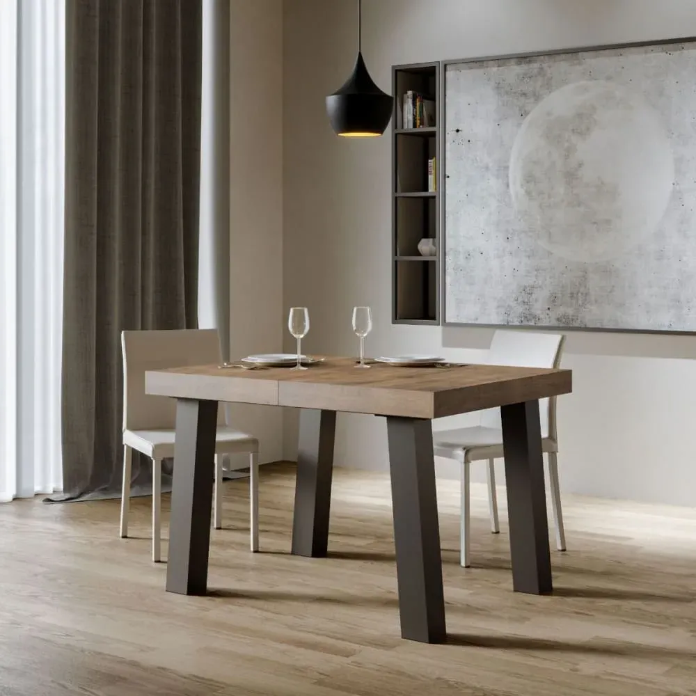 Illustration numéro 3 du produit Table extensible effet bois noyer 90x140/244 cm