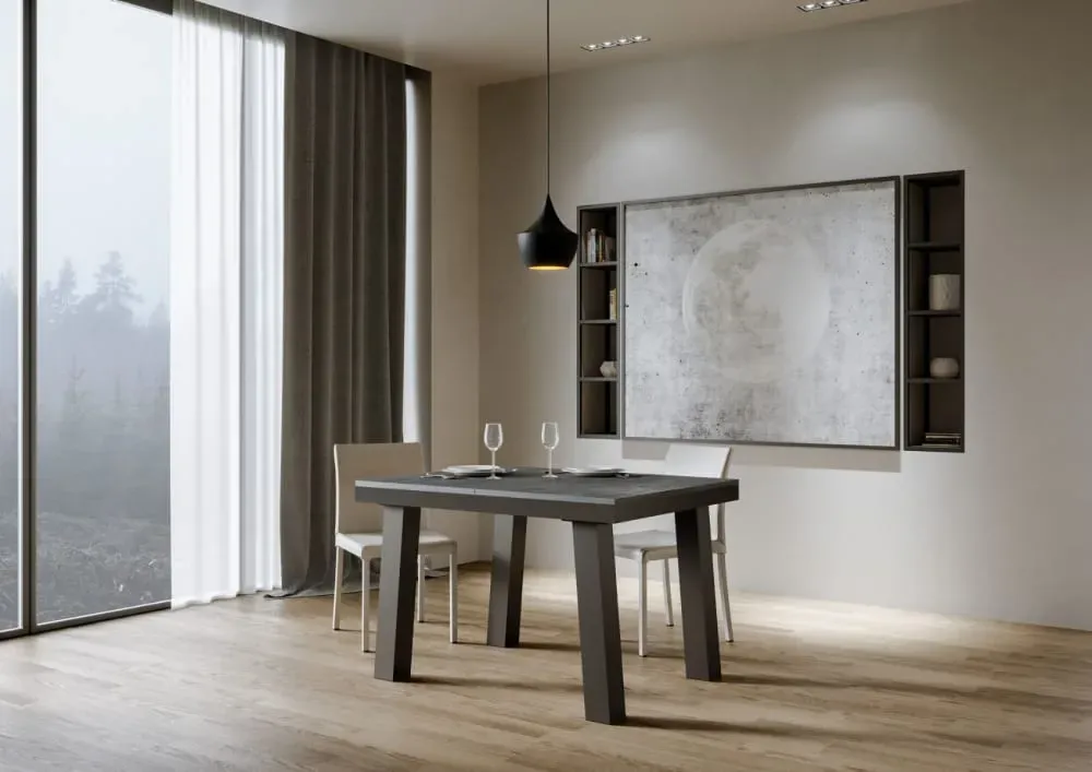 Illustration numéro 3 du produit Table extensible effet béton gris 90x120/224 cm