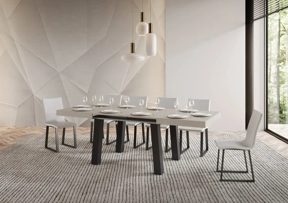 Illustration numéro 3 du produit Table extensible effet bois gris cachemire 90x140/400 cm