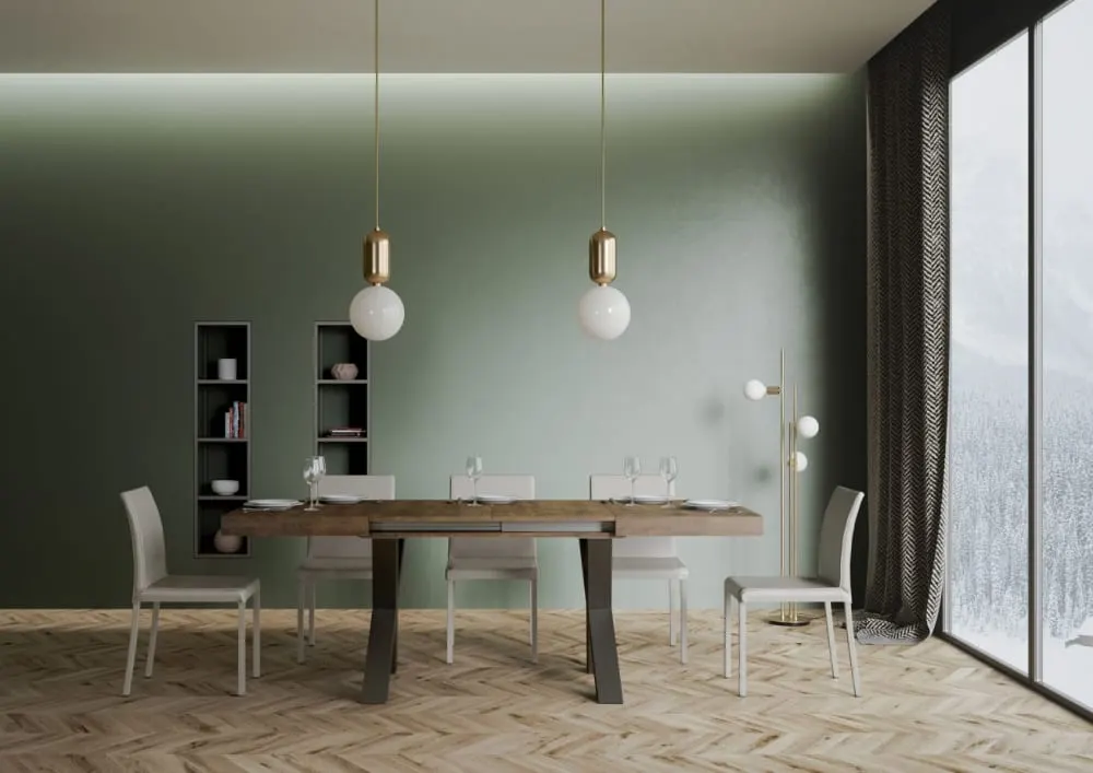 Illustration numéro 3 du produit Table extensible effet bois noyer 90x130/234 cm