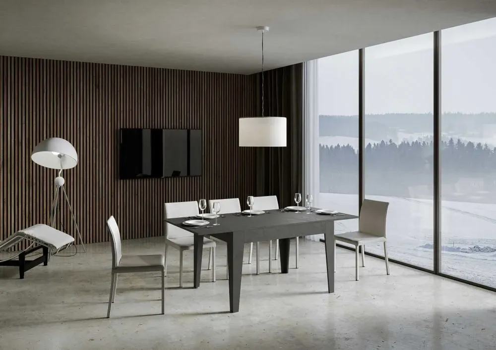 Illustration numéro 3 du produit Table extensible effet béton gris 90x120/180 cm