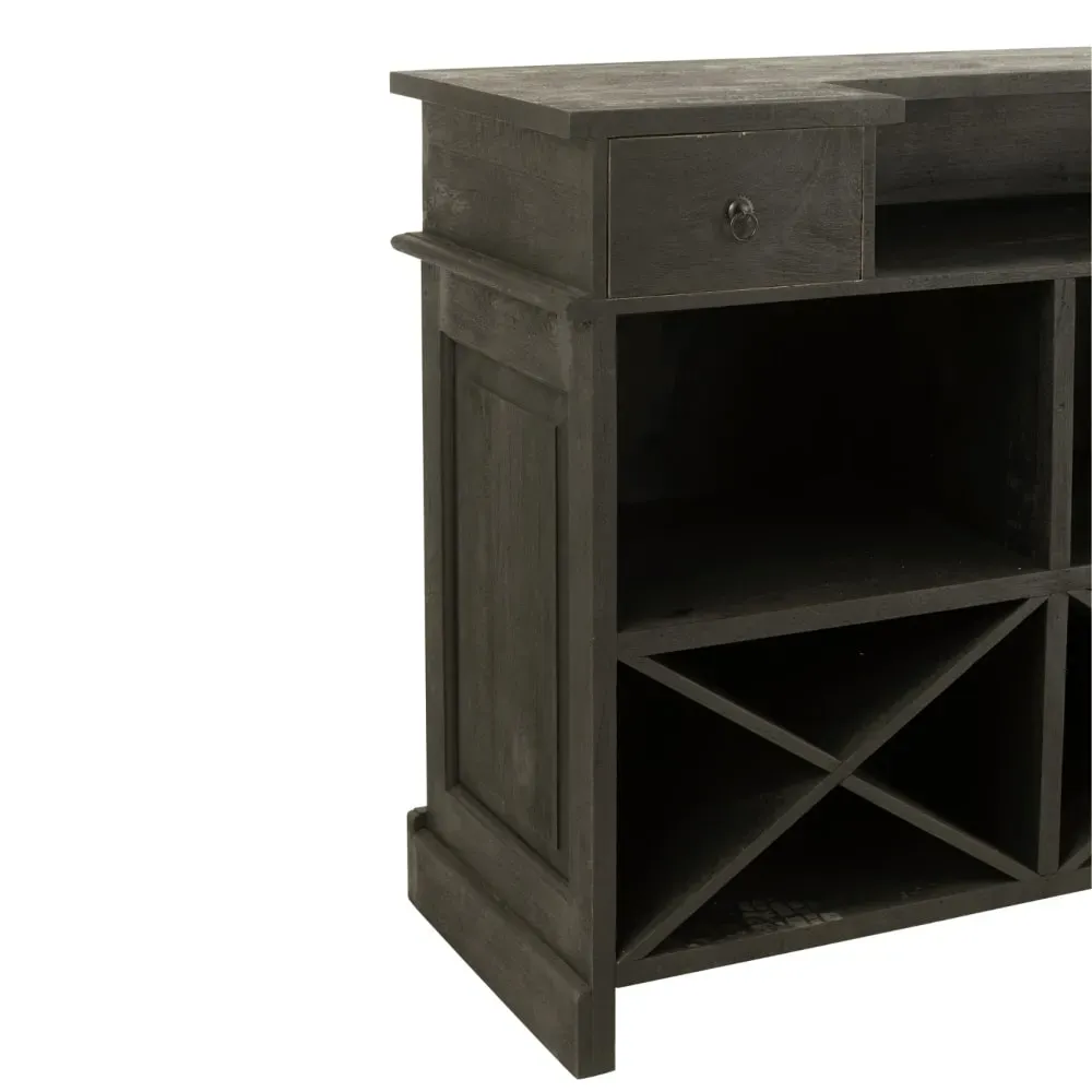 Illustration numéro 3 du produit Grand bar en bois de manguier noir 55 x 108