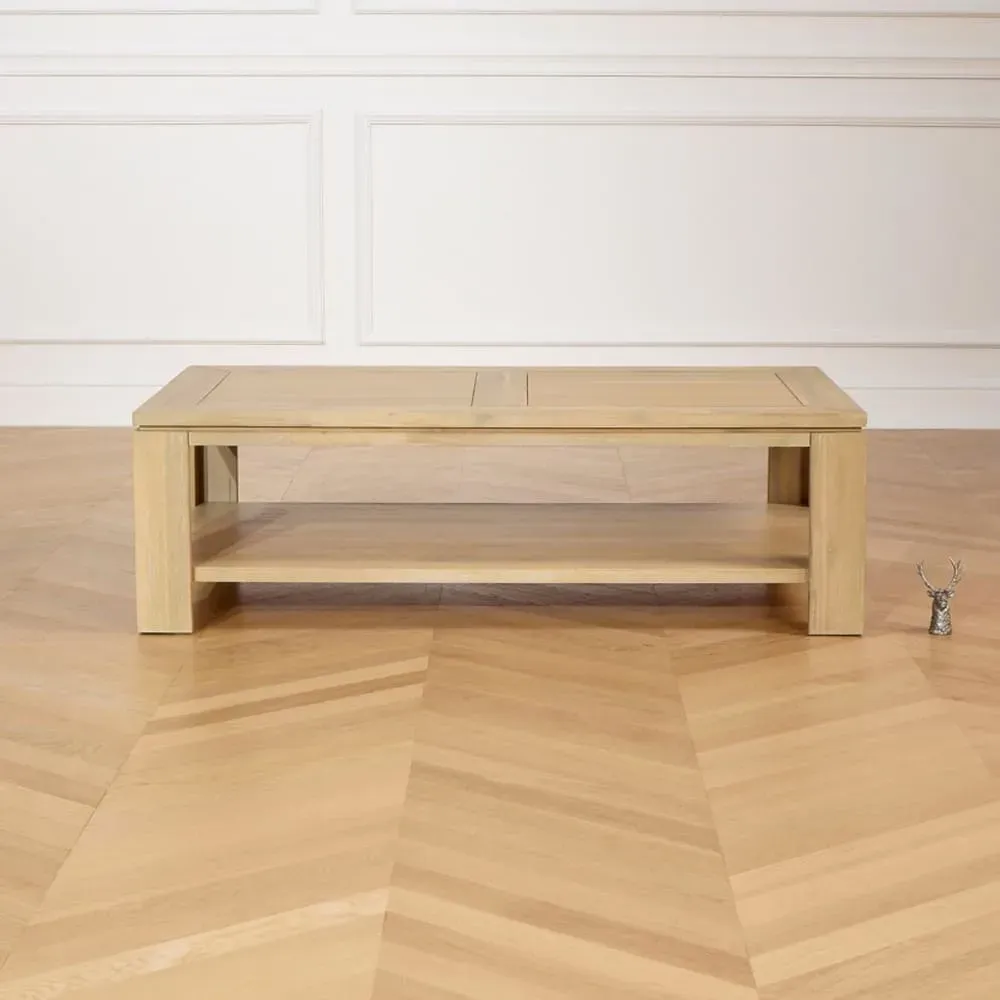 Illustration numéro 3 du produit Table basse rectangulaire en acacia teinte claire