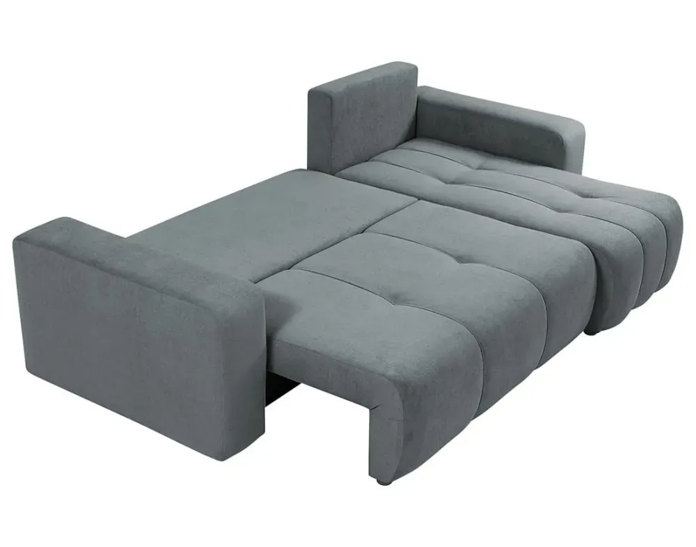 Illustration numéro 3 du produit Canapé d'angle réversible convertible 4 places en tissu gris