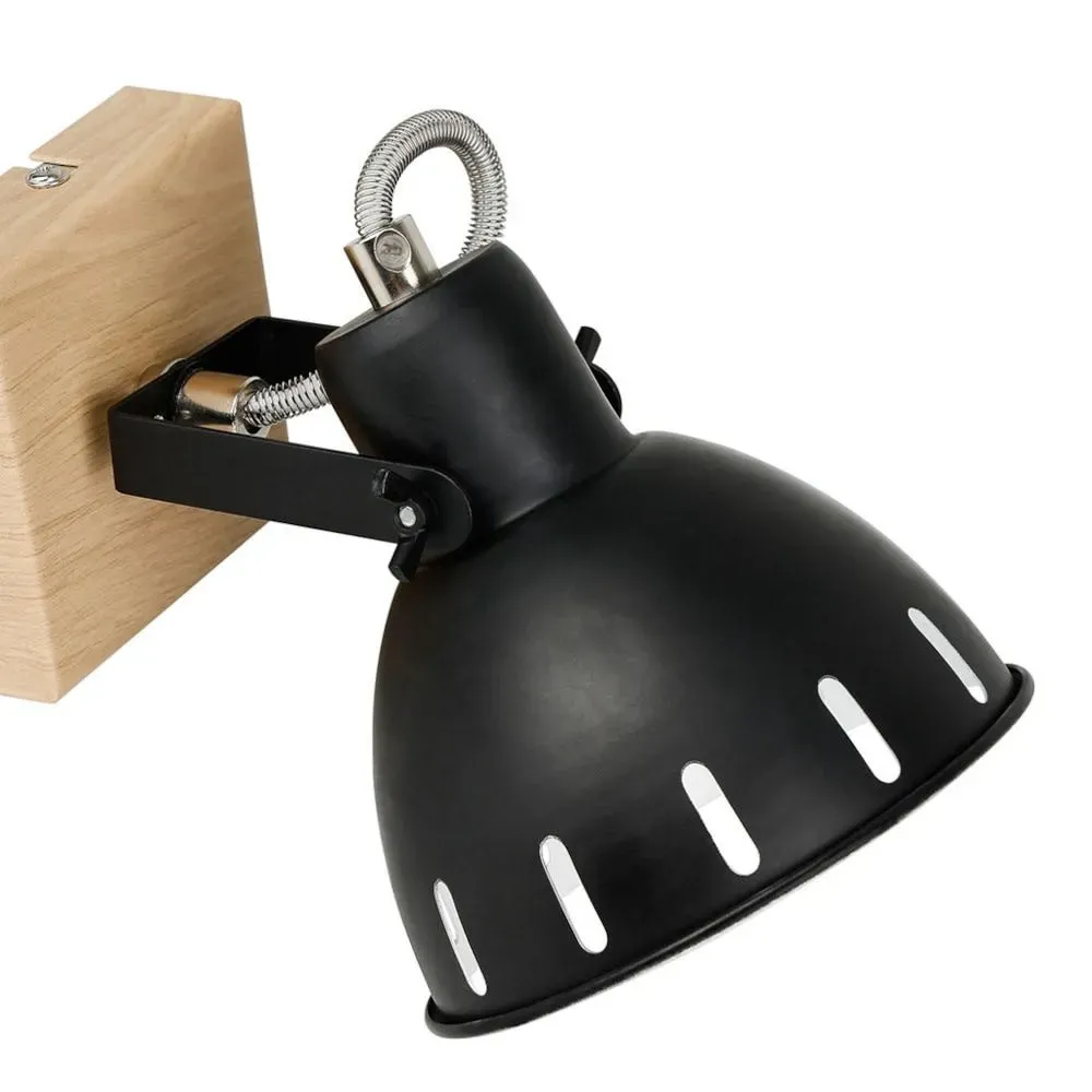 Illustration numéro 3 du produit Spot patère orientable 1 abat-jour métal noir