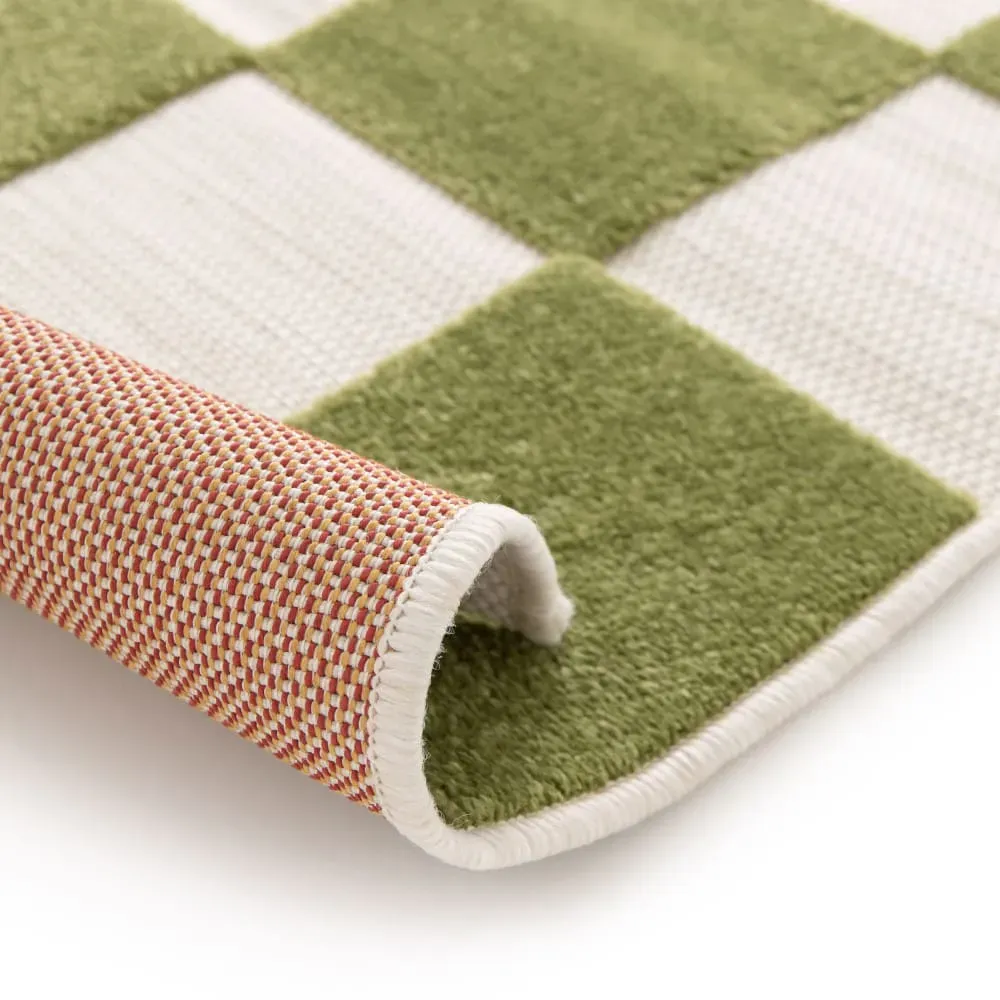 Illustration numéro 3 du produit Tapis intérieur et extérieur géométrique -120x170cm Vert Polypropylène