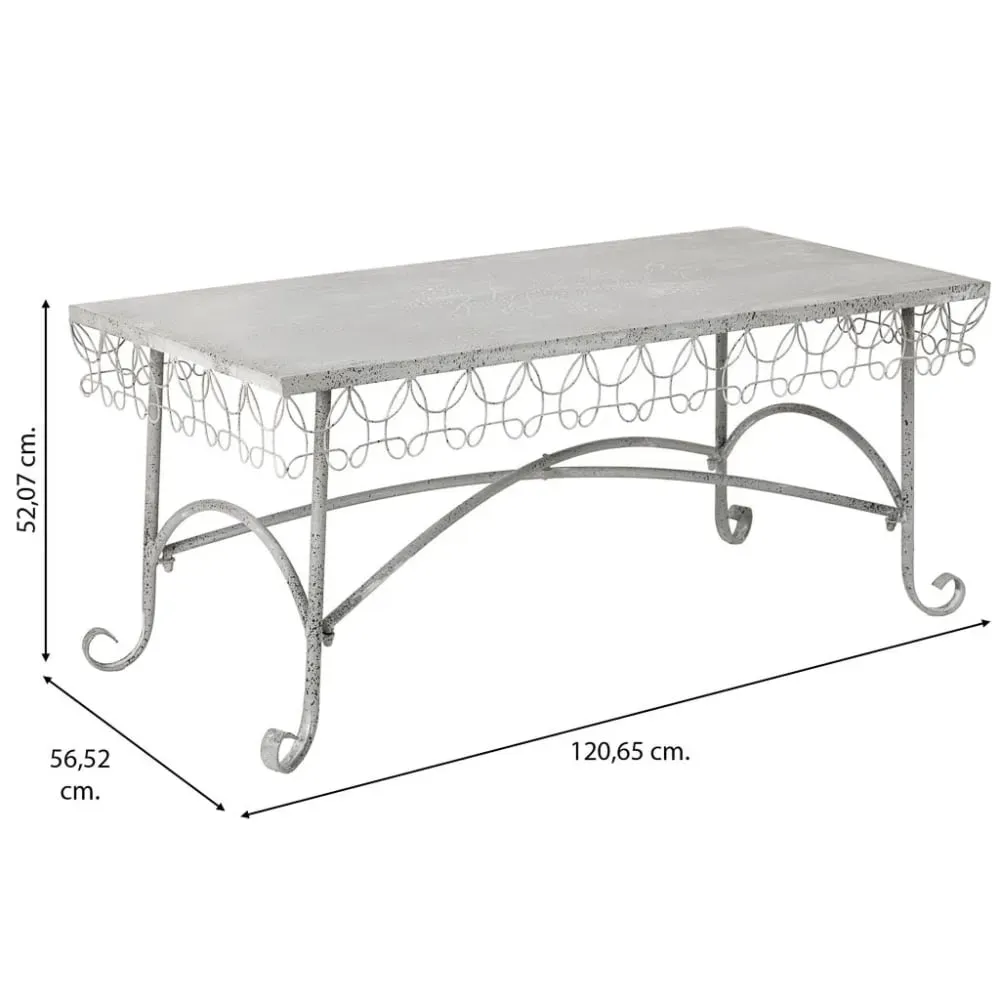 Illustration numéro 3 du produit Table basse en métal 120,65x56,52x52,07h cm